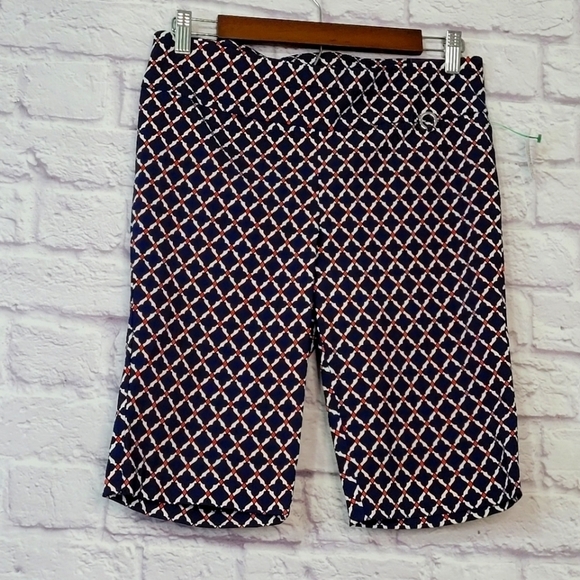 Rafaella Bermuda Comfort Shorts, Mediterranean Blue Size 6 NWT - Picture 1 of 8
